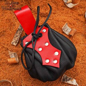 Medieval Belt Pouch with Red Trim - HW-700467 - Medieval Collectibles