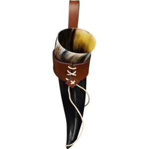 Halfdan Norse Drinking Horn with Leather Holder