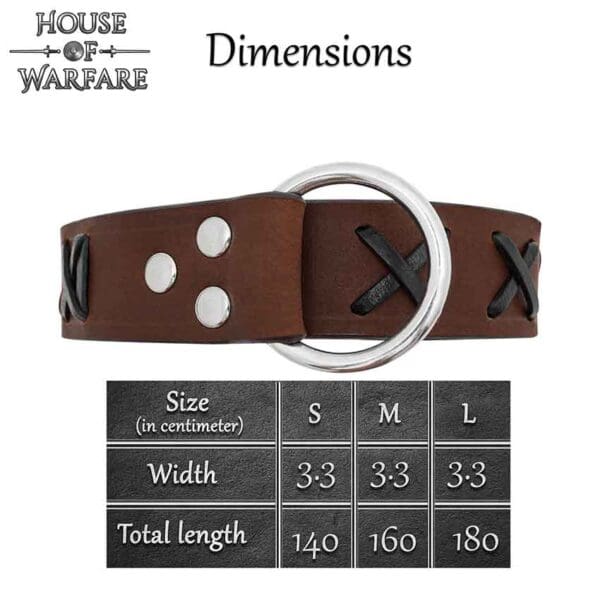 Laced Leather Ring Belt - Brown with Black