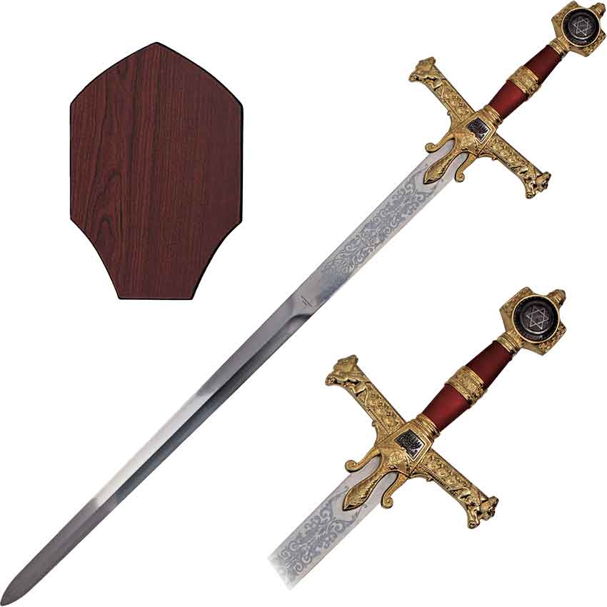 Red and Gold King Solomon Sword - NP-K-4914-RD - Medieval Collectibles