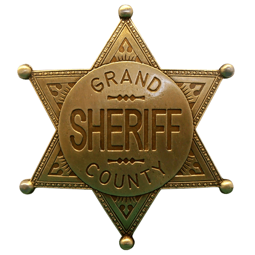 Brass Grand County Sheriff Badge - OD113L - Medieval Collectibles