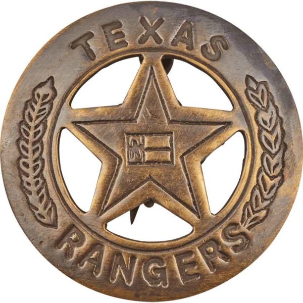 Brass Round Texas Ranger Badge - OH3110 - Medieval Collectibles