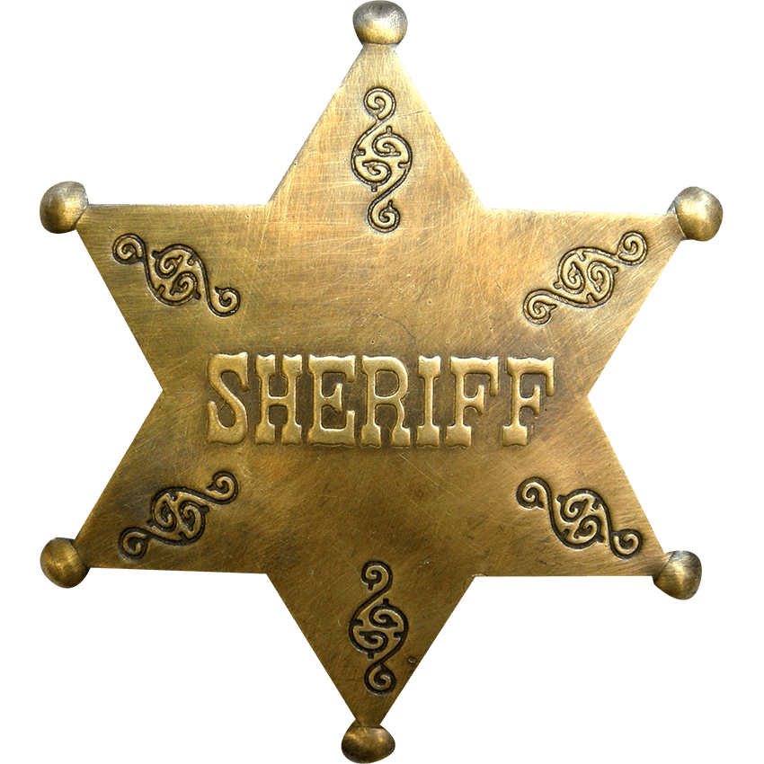 Brass Six-Point Sheriff Badge - OH3146 - Medieval Collectibles