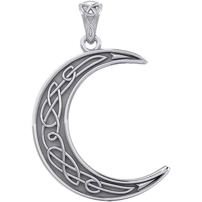 Silver Celtic Moon Pendant - PS-TPD4201 - Medieval Collectibles