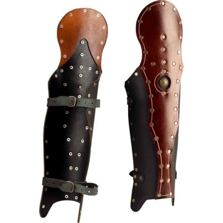 Praetorian Leather Knee Greaves - RT-201 - Medieval Collectibles