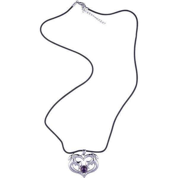 Purple Gem Dragon Heart Necklace