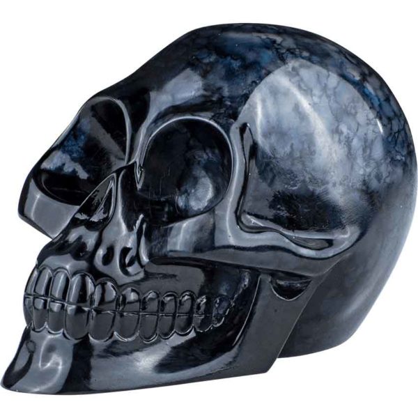 Black Crystal Skull Statue