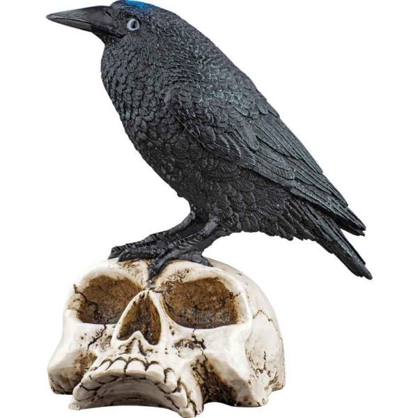 Raven on Skull Statue