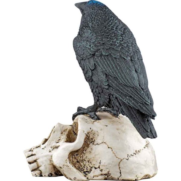 Raven on Skull Statue