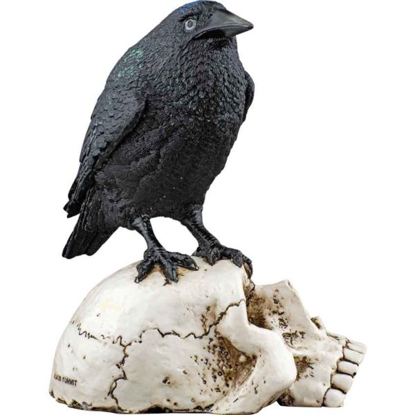 Raven on Skull Statue