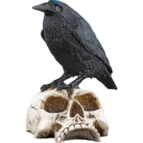 Raven on Skull Statue