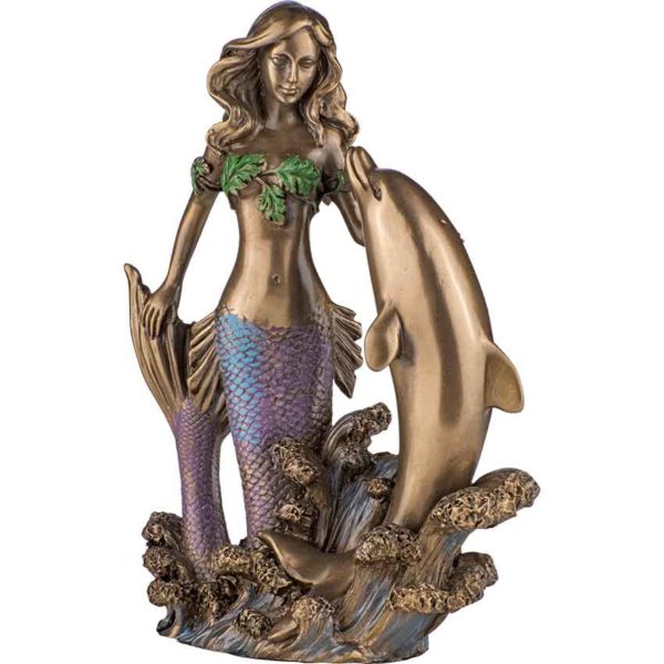 Mermaid with Dolphin Statue