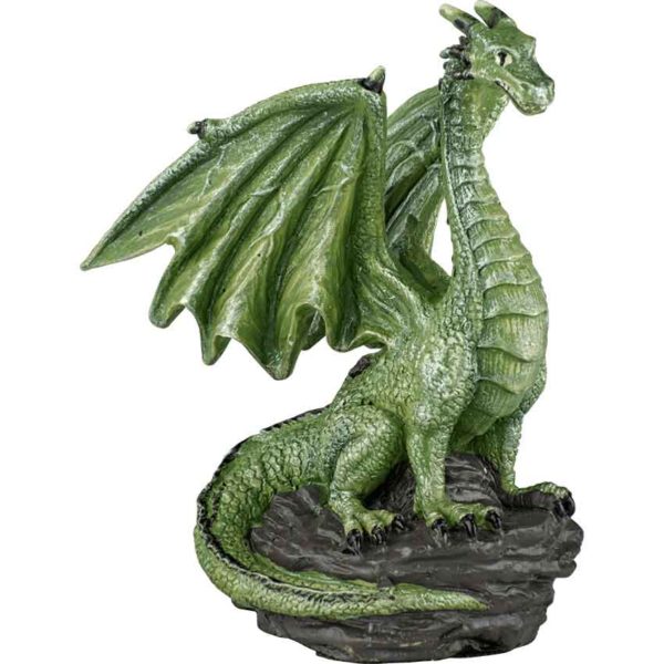 Perched Green Dragon Statue