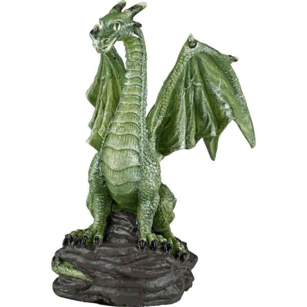 Perched Green Dragon Statue