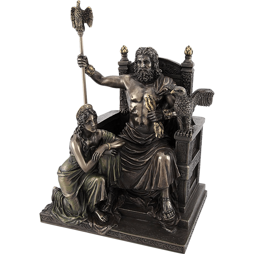 Bronzed Hera and Zeus Statue - WU-1478 - Medieval Collectibles