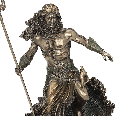 Bronze Poseidon with Trident Statue - WU-1854 - Medieval Collectibles