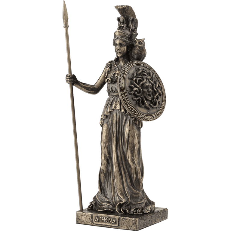 Athena with Gorgon Shield Statue - WU-1972 - Medieval Collectibles