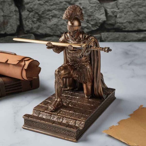 Roman Commander Pen Holder with Letter Opener Sword