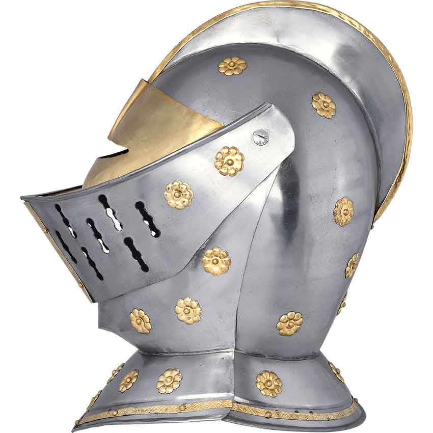 Golden Knight Helmet  Knights helmet, Helmets for sale, Medieval helmets