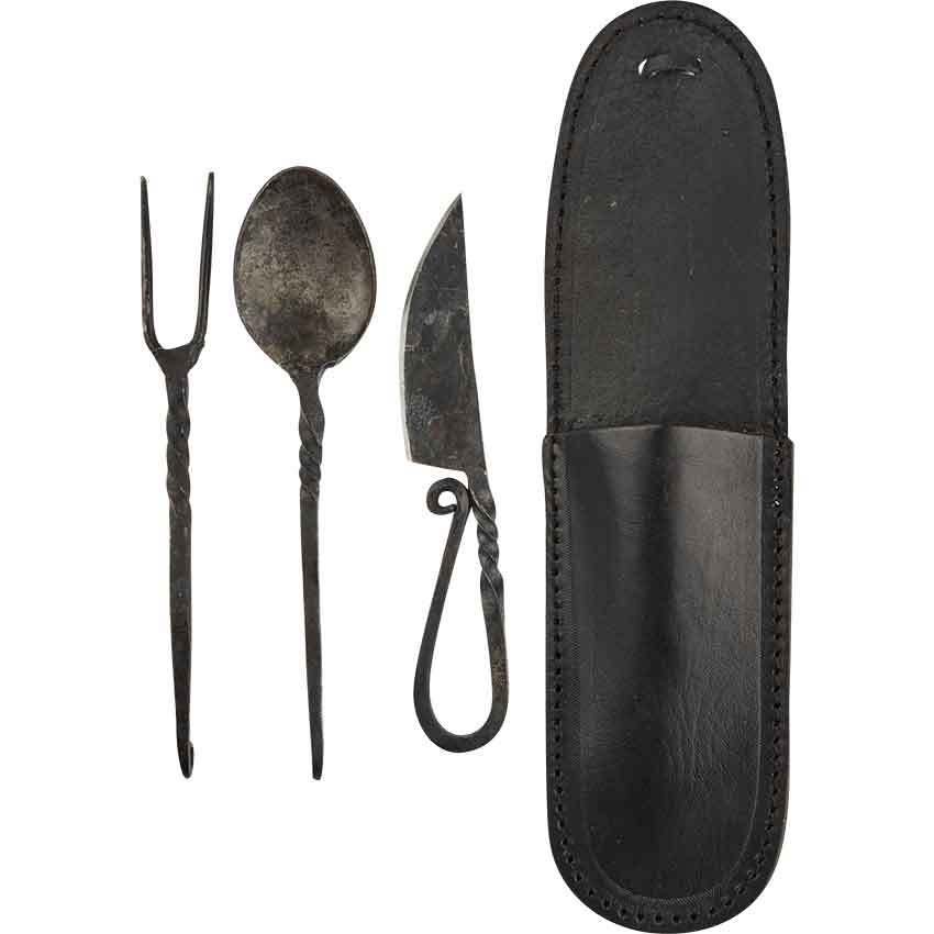 Hand Forged Cutlery Set | Steel by Medieval Collectibles, Size: Large