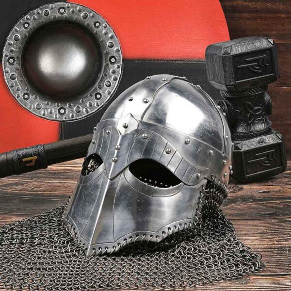 Viking Helmet with Aventail - 16 Gauge