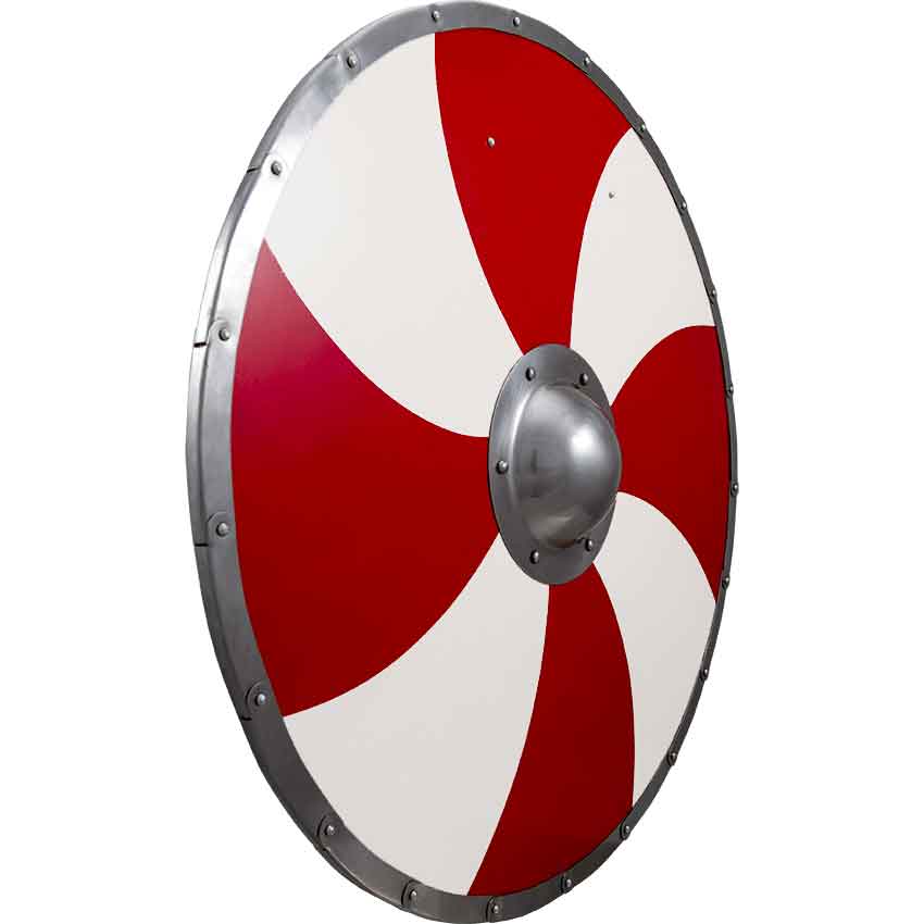 Viking Warriors Shield - Red and White - HW-700629 - Medieval Collectibles