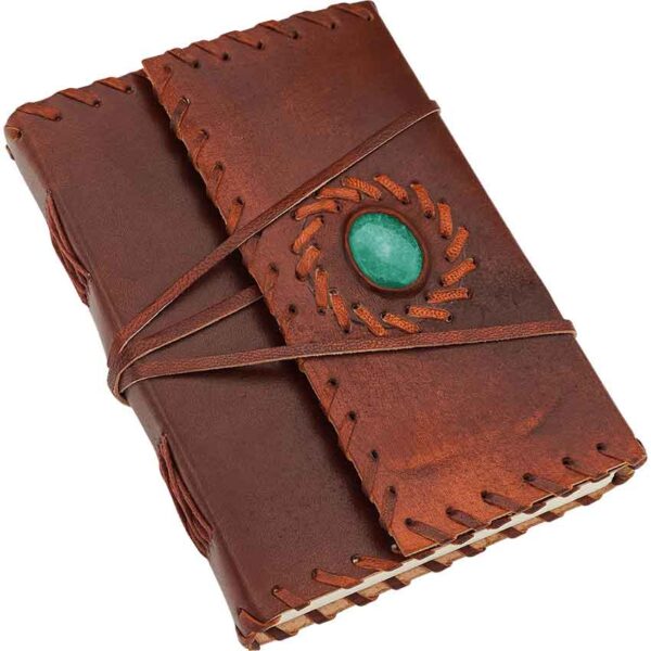 Medieval Leather Journal with Gem