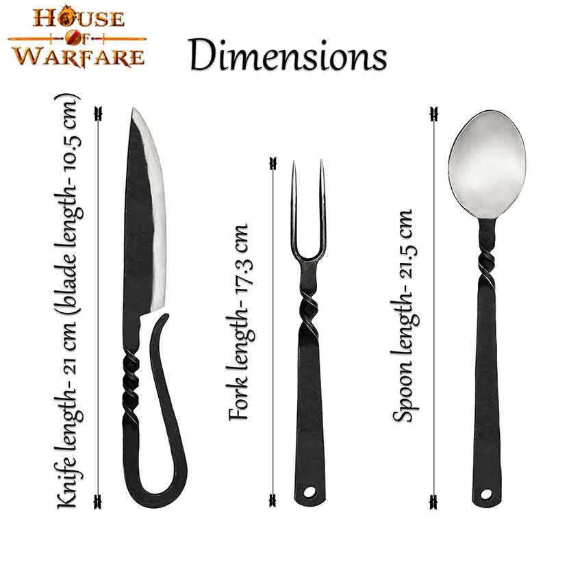 Rustic Hand Forged Cutlery Set - MedieWorld