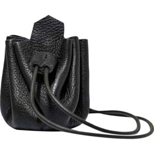 Small Leather Coin Purse - Black