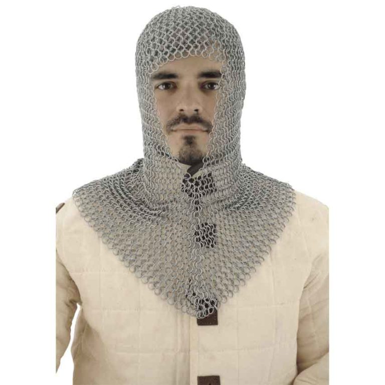 Butted Steel V Shaped Chainmail Coif - AB2807 - Medieval Collectibles