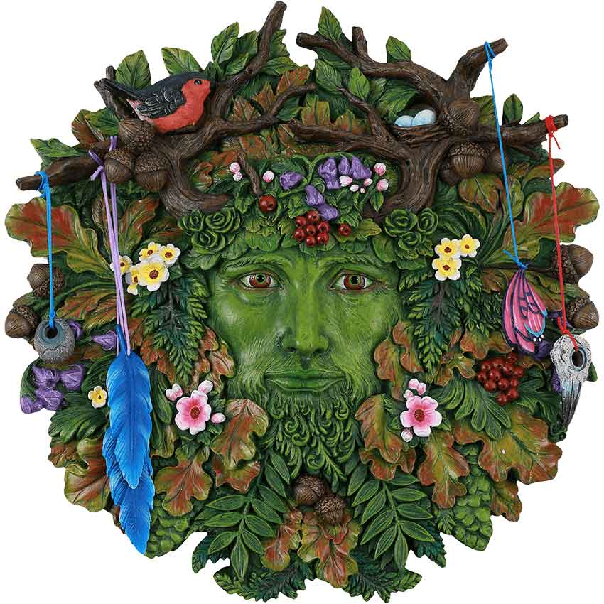 Spring And Autumn Greenman Plaque Cc13016 Medieval Collectibles