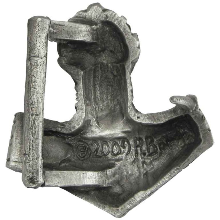 Pewter Thors Hammer Belt Buckle - Image 2