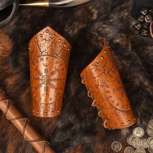 Helm of Awe Leather Arm Bracers