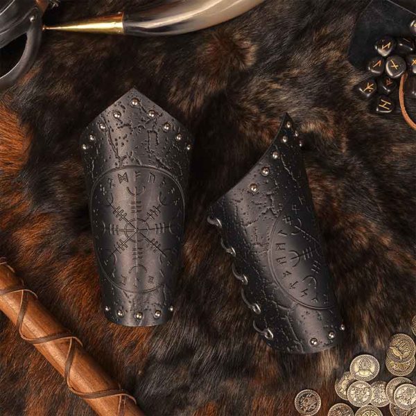 Helm of Awe Leather Arm Bracers