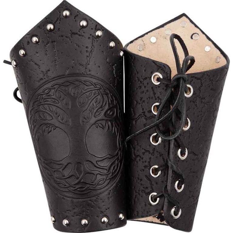 Tree of Life Leather Arm Bracers