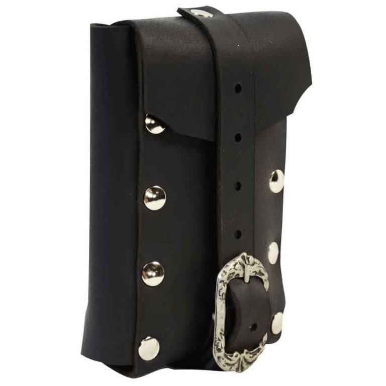 Large Gothic Leather Belt Pouch