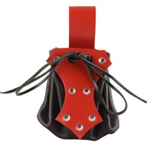 Medieval Belt Pouch with Red Trim