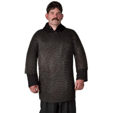 Blackened Butted Chainmail Haubergeon - HW-700589BK - Medieval Collectibles