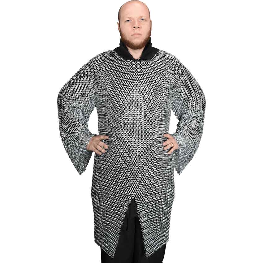 Medieval Chainmail Shirt Blackend 10mm Butted Chain Mail Costume