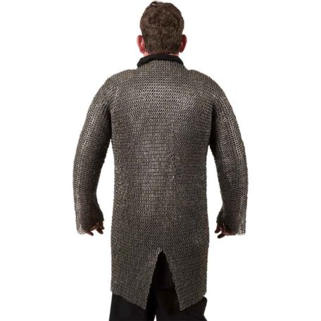 Flat Ring Round Riveted Chainmail Hauberk - HW-700595 - Medieval ...