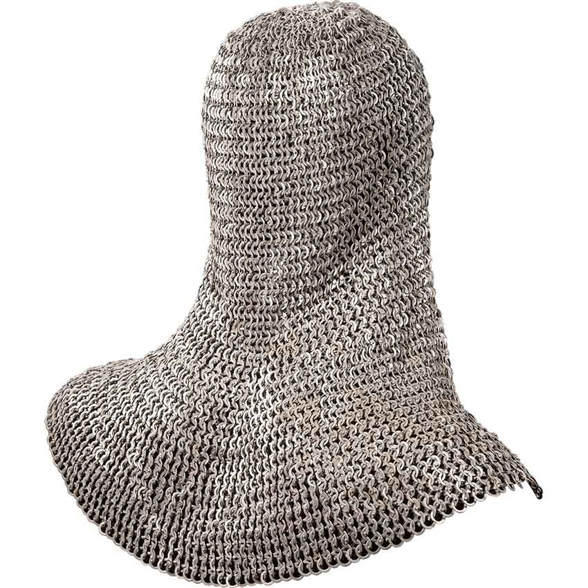 Round Ring Butted Chainmail Coif | Steel by Medieval Collectibles