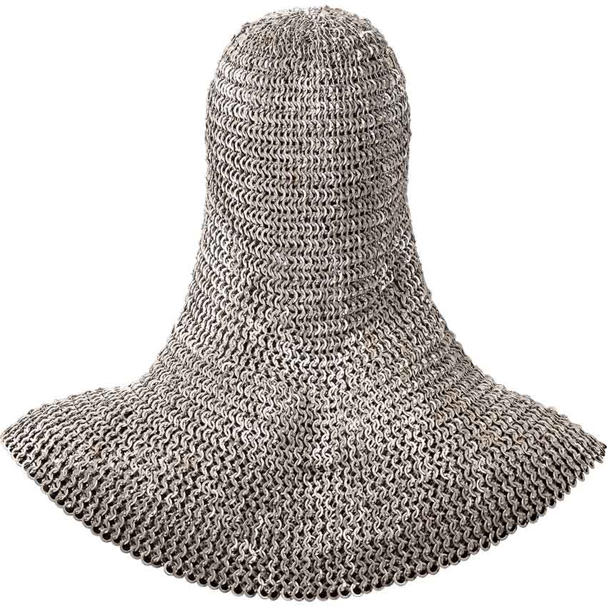 Round Ring Butted Chainmail Coif | Steel by Medieval Collectibles