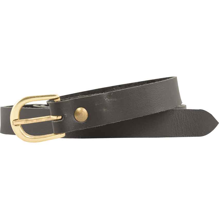 Leather belt with double buckle · Black, Leather · Accessories