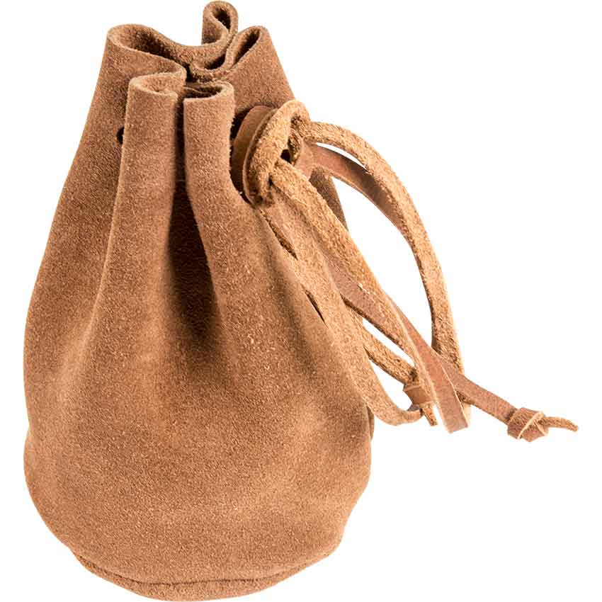 Leather shop drawstring pouch