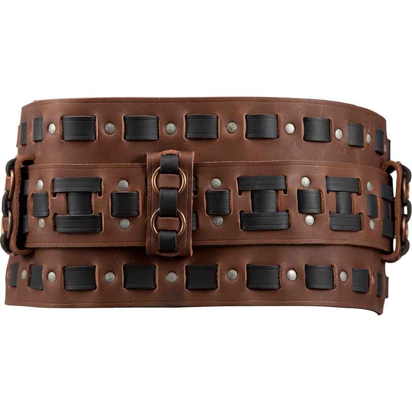 Three Brass Bells- Dk Brown Leather Belt w/ Lg Ring Top & Rivet Bottom -  European Splendor®