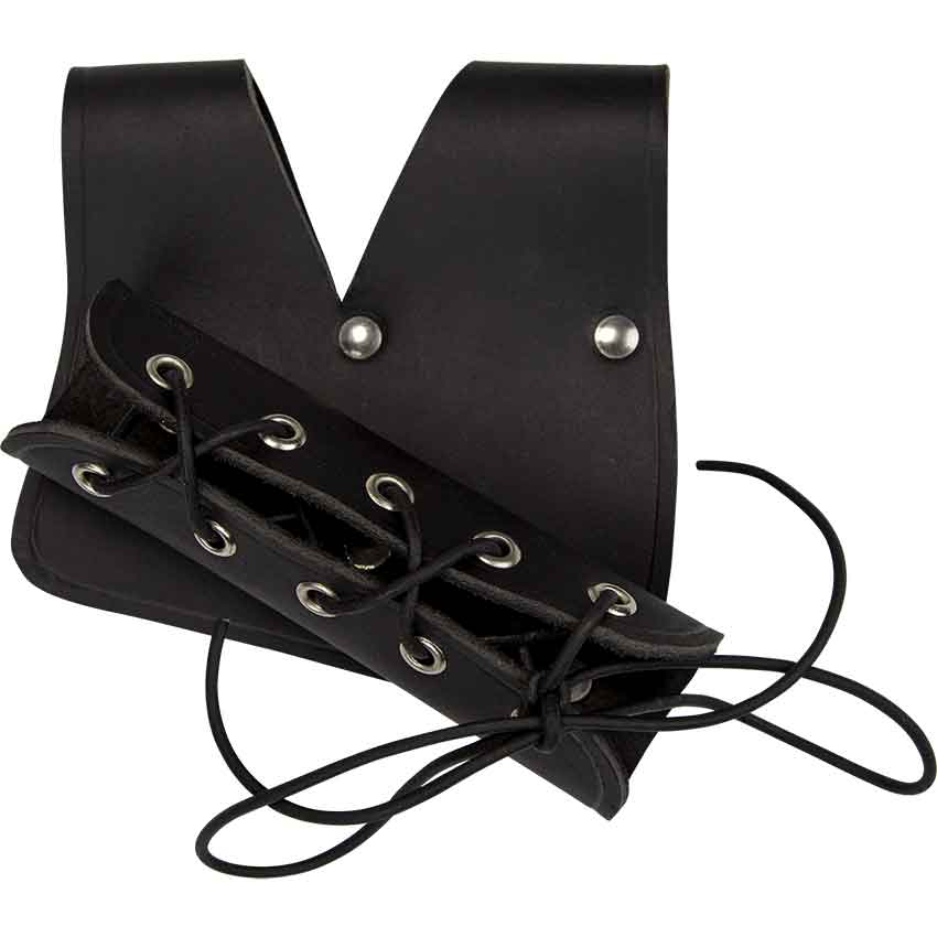 Suede Double Back Hanger in Black | Leather by Medieval Collectibles