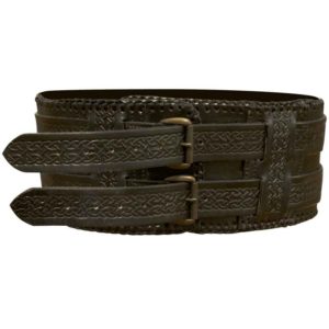 Laced Leather Wide Belt - Brown - HW-701323 - LARP Distribution