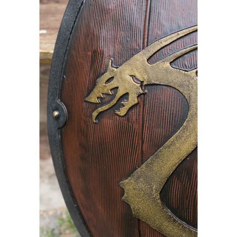 Woodgrain Viking Dragon LARP Shield