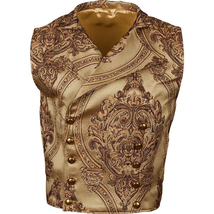 Gentlemens Brown Brocade Vest MCI 609 Medieval Collectibles