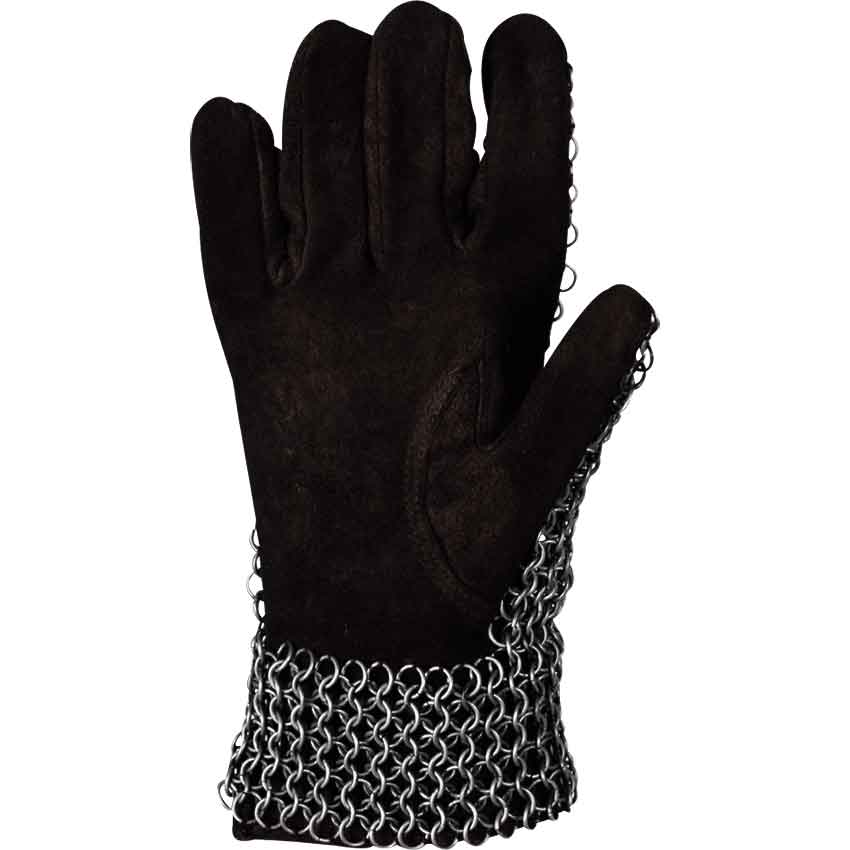 Medieval Suede Chainmail Gloves